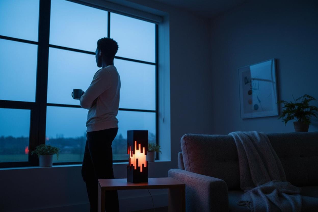 PixelGlow Lamp: 3D Printed Modern Art Table Lamp